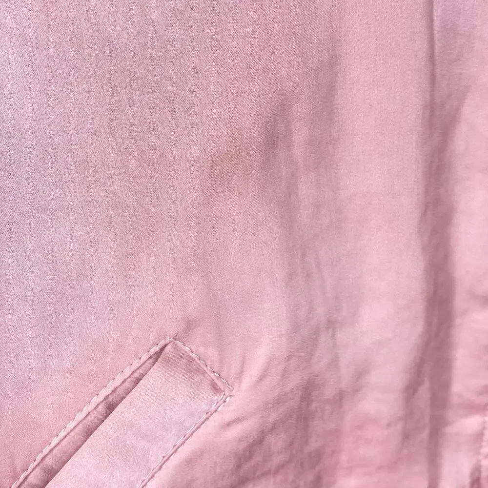 Love Tree Shiny Zip Up Bomber Jacket Pink Sheen Womens Size Large - Picture 10 of 15